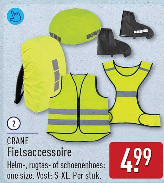 CRANE Fietsaccessoire Helm-, rugtas- of schoenhoes: one size. Vest: S-XL. Per stuk.