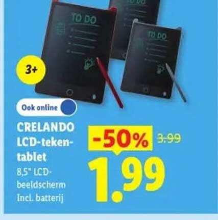 CRELANDO LCD-teken-tablet 8,5" LCD-scherm incl. batterij -50%