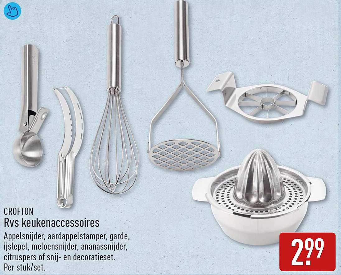 CROFTON Rvs keukenaccessoires