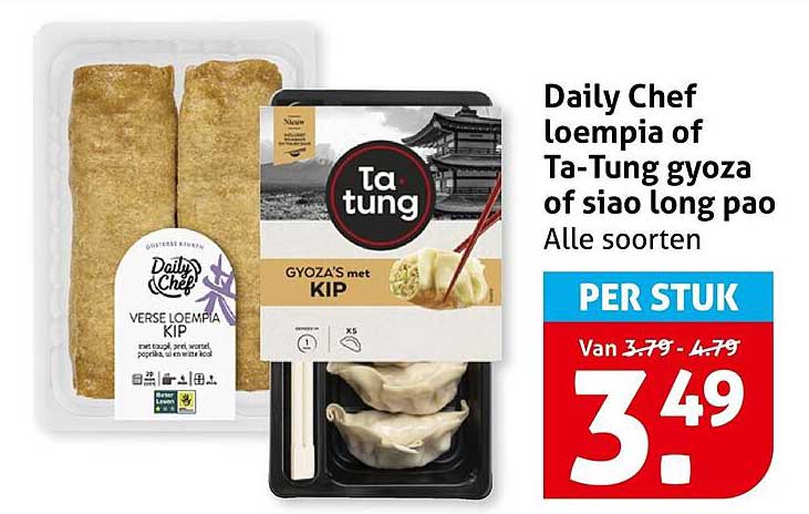 Daily Chef loempia of Ta-Tung gyoza of siao long bao Alle soorten PER STUK