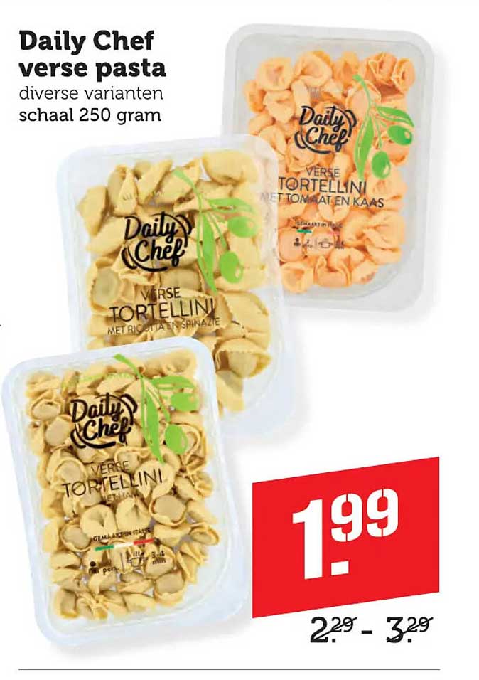 Daily Chef verse pasta diverse varianten schaal 250 gram