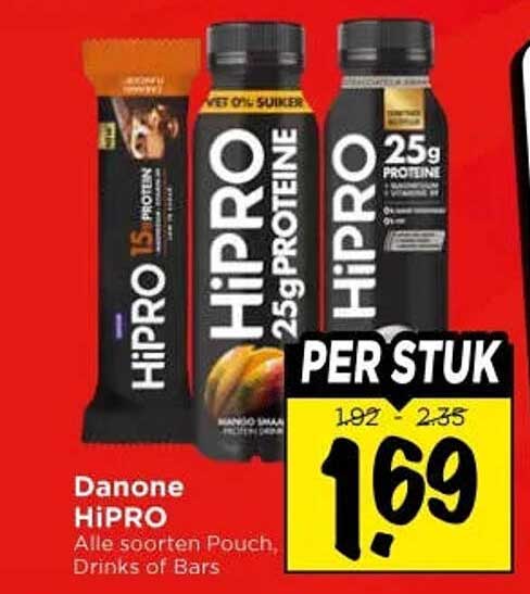 Danone HiPRO Alle soorten Pouch, Drinks of Bars