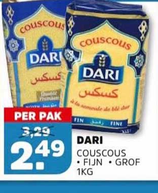 DARI COUSCOUS FIJN GROF 1KG