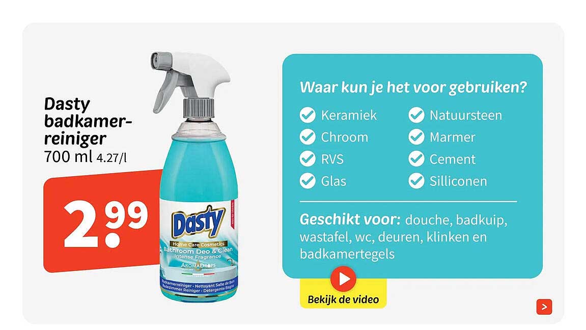 Dasty badkamer-reiniger 700 ml 4.27/l