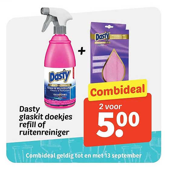 Dasty glaskit doekjes refill of ruitenreiniger combideal