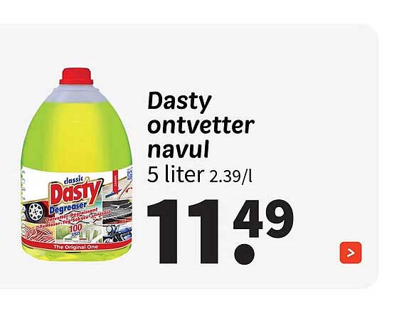 Dasty ontvetter navul 5 liter 2.39/l