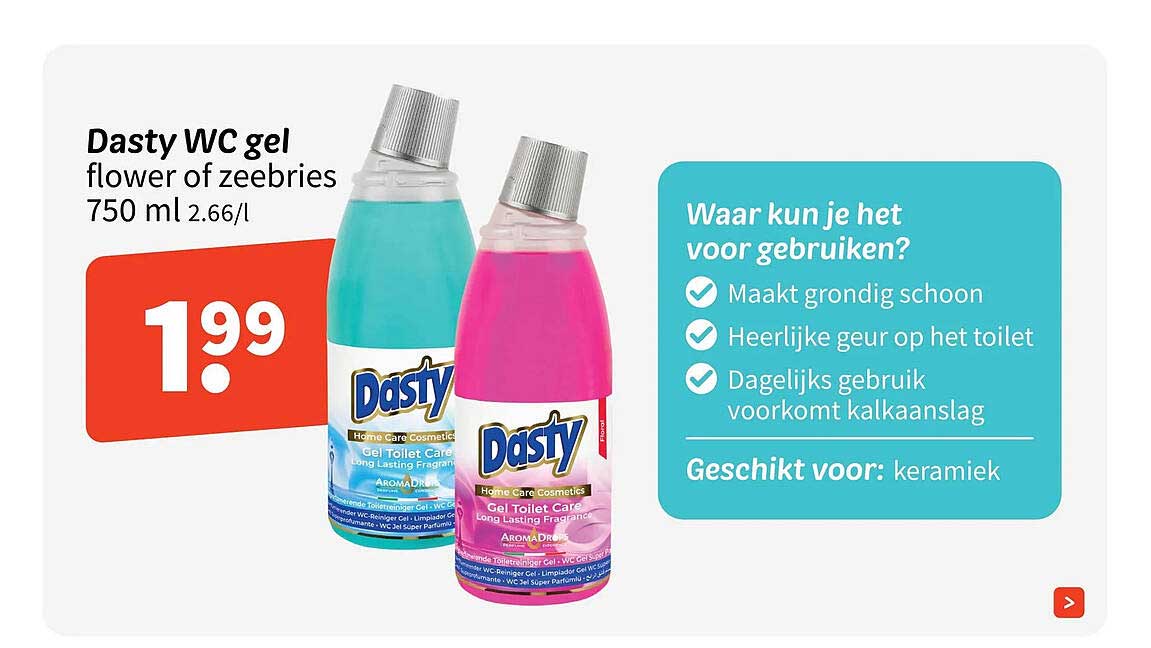 Dasty WC gel flower of zeebries 750 ml