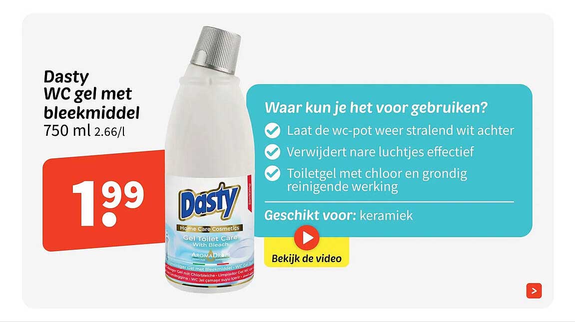 Dasty WC gel met bleekmiddel