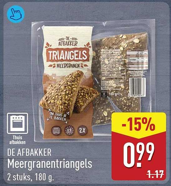 DE AFBAKKER Meergranen triangles 2 stuks, 180 g. -15%