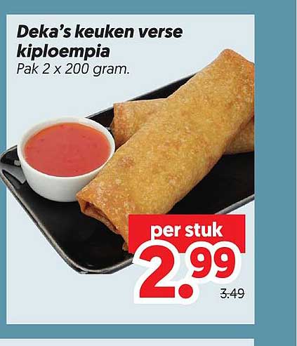 Deka’s keuken verse kiploempia Pak 2 x 200 gram. per stuk