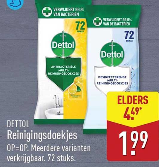 Dettol Reinigingsdoekjes OP=OP. Meerdere varianten verkrijgbaar. 72 stuks.