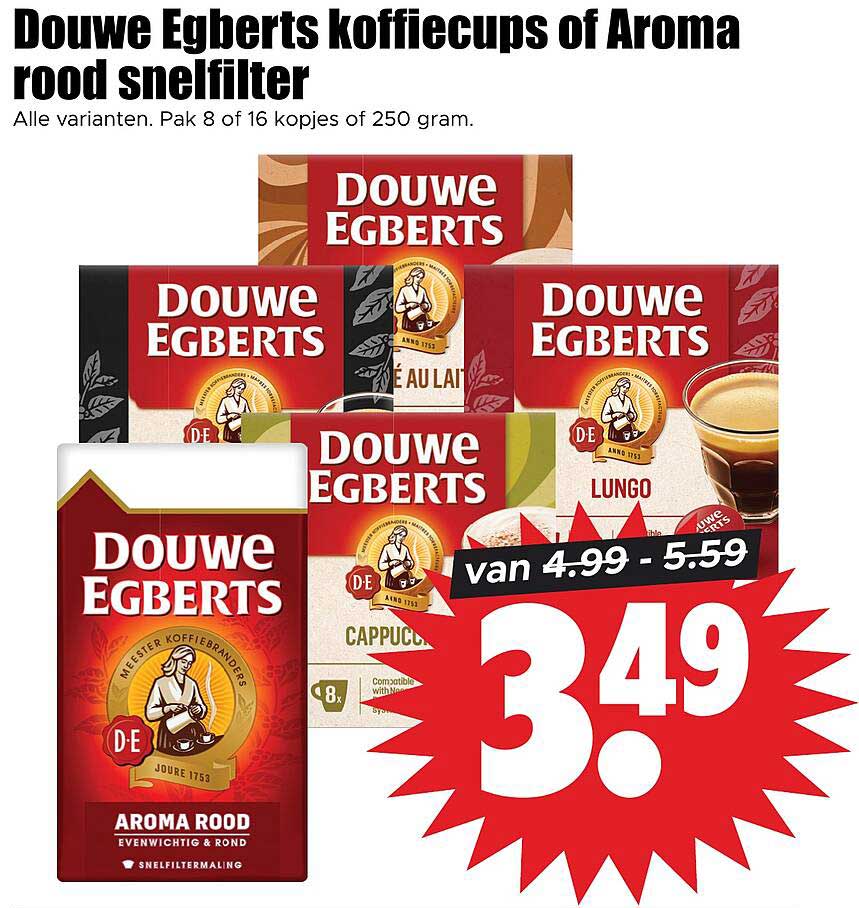 Douwe Egberts koffiecups of Aroma rood snelfilter