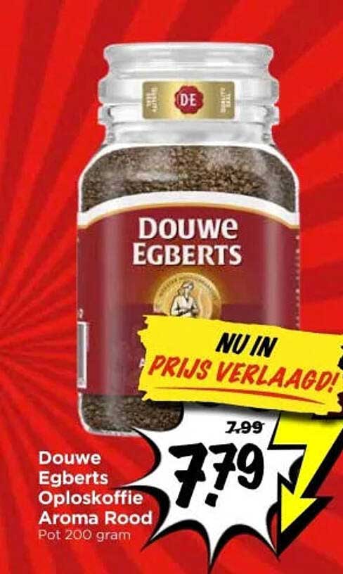 Douwe Egberts Oploskoffie Aroma Rood Pot 200 gram NU IN PRIJS VERLAAGD!