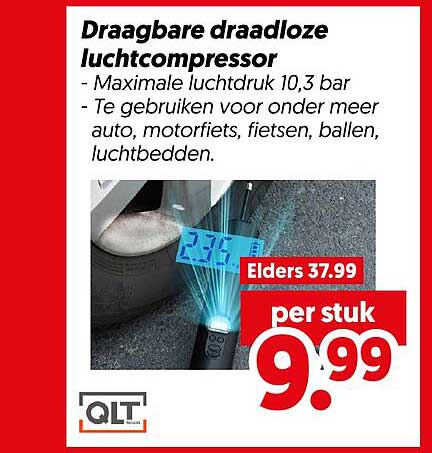 Draagbare draadloze luchtcompressor