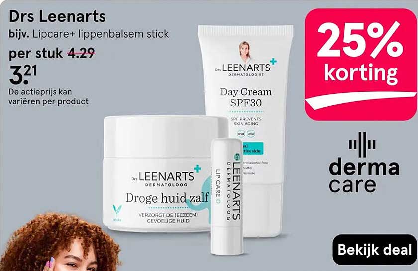 Drs Leenarts bijv. Lipcare+ lippenbalsem stick 25% korting