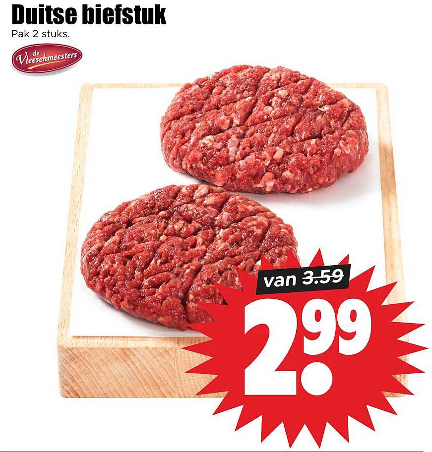 Duitse biefstuk Pak 2 stuks.