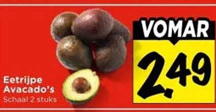 Eetrijpe Avocado's Schaal 2 stuks