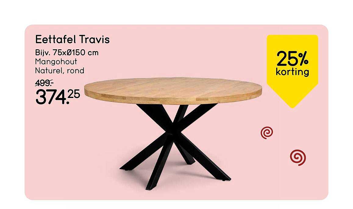 Eettafel Travis 25% korting