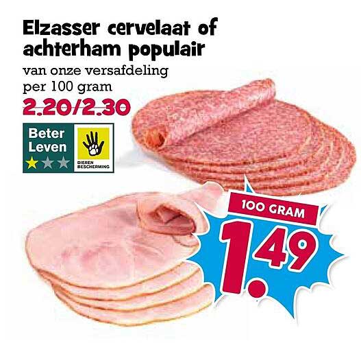 Elzasser cervelaat of achterham populair