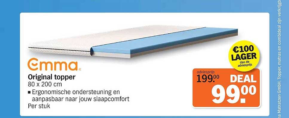 Emma Original topper 80 x 200 cm