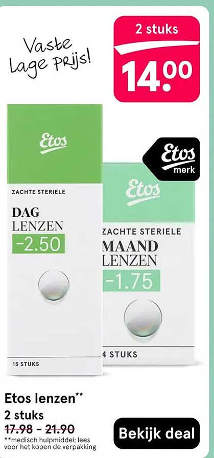 Etos lenzen** 2 stuks