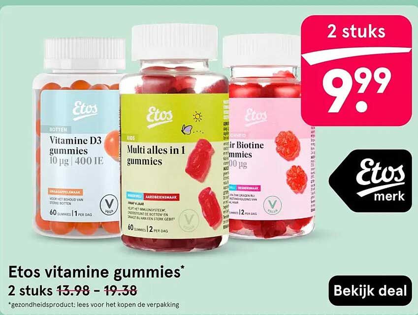 Etos vitamine gummies* 2 stuks