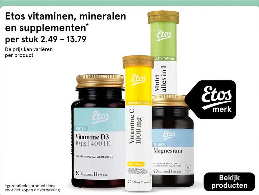 Etos vitaminen, mineralen en supplementen*