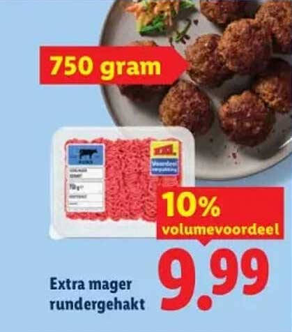 Extra mager rundergehakt 750 gram 10% volumvoordeel