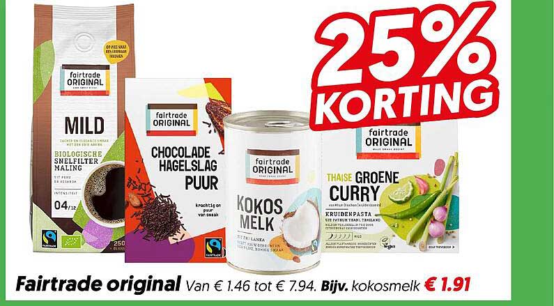 Fairtrade original 25% korting