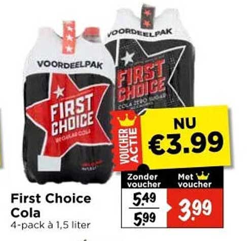 First Choice Cola 4-pack à 1,5 liter