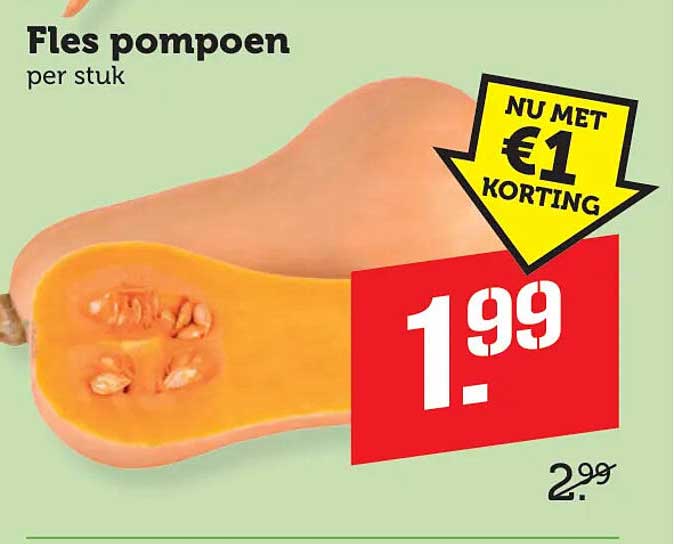 Fles pompoen per stuk