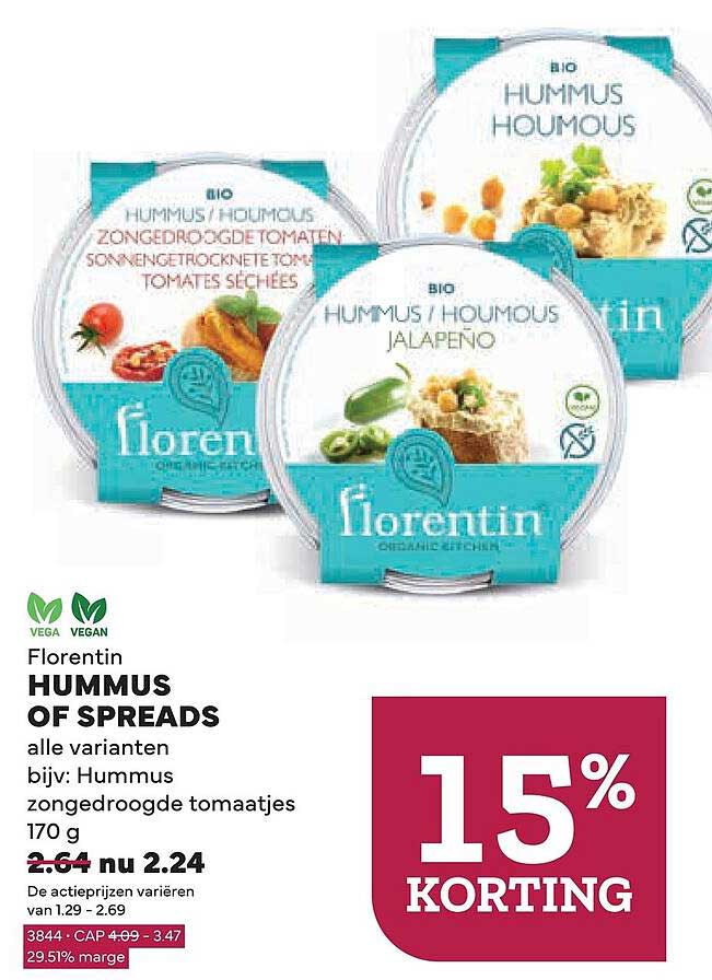 Florentin HUMMUS OF SPREADS 15% KORTING