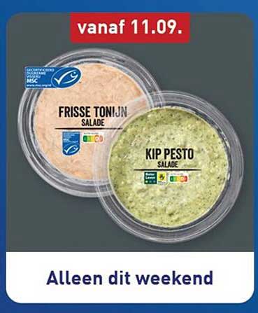 Frisse tonijn salade / Kip pesto salade