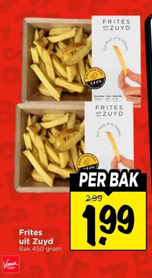 Frites uit Zuyd Bak 450 gram PER BAK