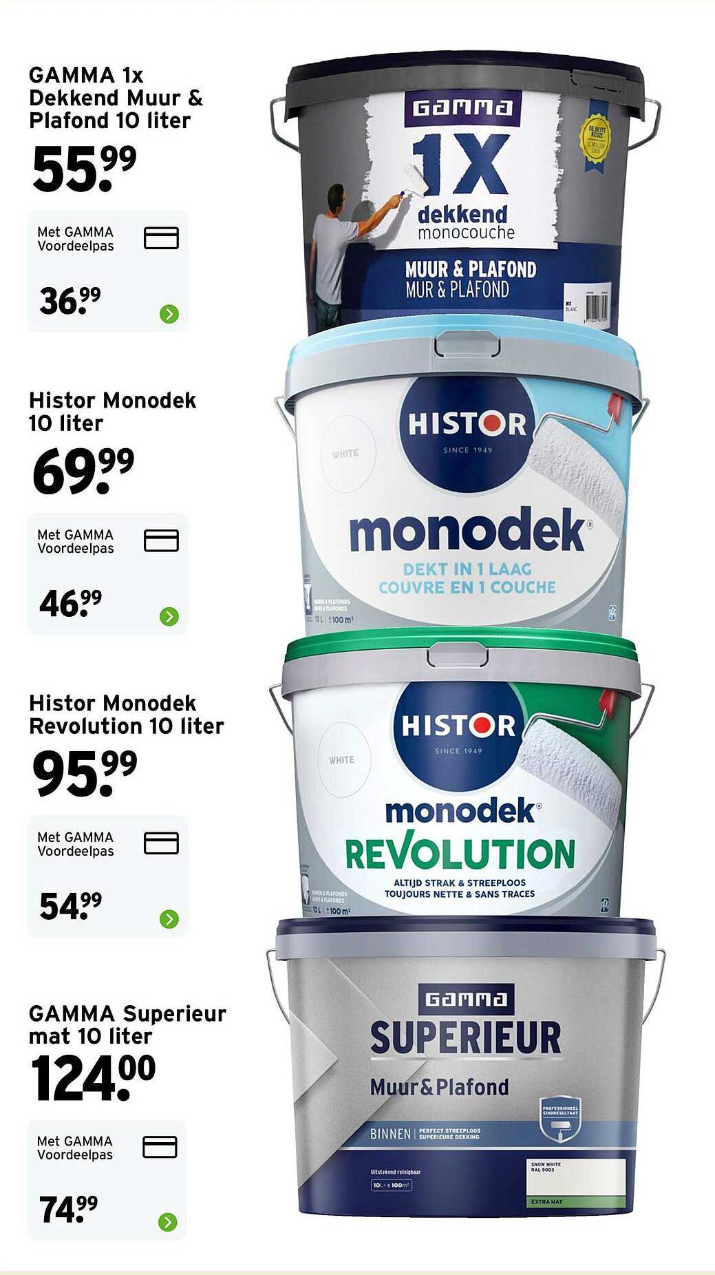 GAMMA 1x Dekkend Muur & Plafond 10 liter