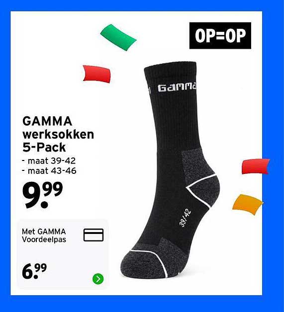 GAMMA werksokken 5-Pack OP=OP