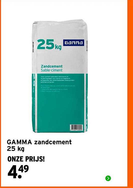 GAMMA zandcement 25 kg ONZE PRIJS!