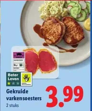 Gekruide varkensoesters 2 stuks