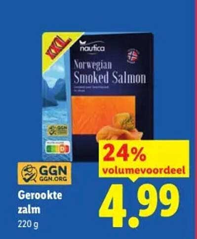 Gerookte zalm 220 g 24% volumевоordeel