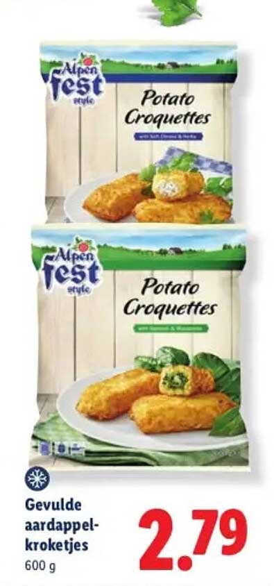 Gevulde aardappel-kroketjes