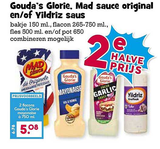 Gouda's Glorie, Mad sauce original en/of Yildriz saus 2e halve prijs