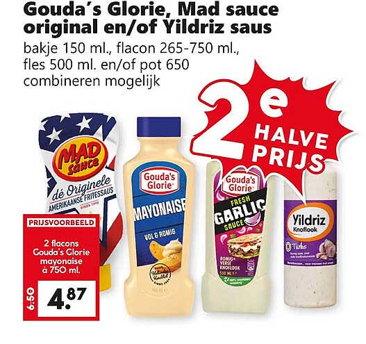 Gouda’s Glorie, Mad sauce original en/of Yildriz saus 2e halve prijs