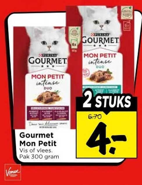 Gourmet Mon Petit Vis of vlees. Pak 300 gram 2 STUKS