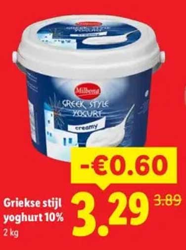 Griekse stijl yoghurt 10% 2 kg