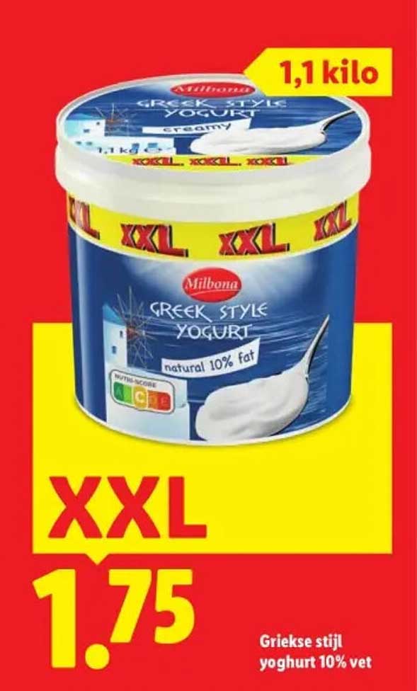 Griekse stijl yoghurt 10% vet XXL 1,1 kilo