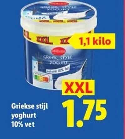 Griekse stijl yoghurt 10% vet XXL 1,1 kilo