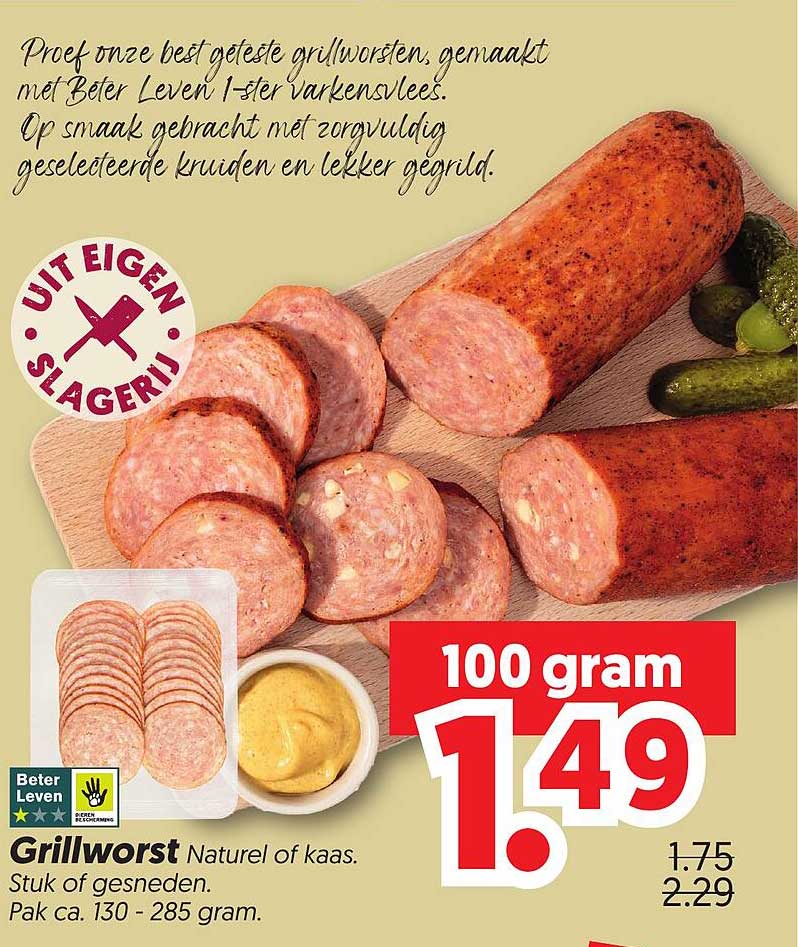 Grillworst Naturel of kaas