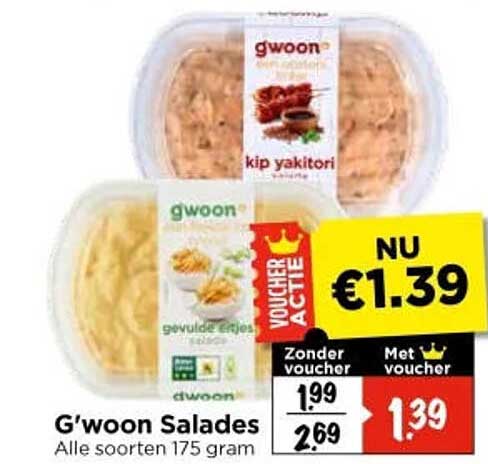 G’woon Salades Alle soorten 175 gram