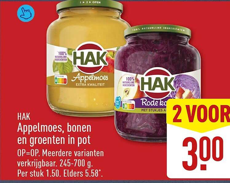 HAK Appelmoes, bonen en groenten in pot
