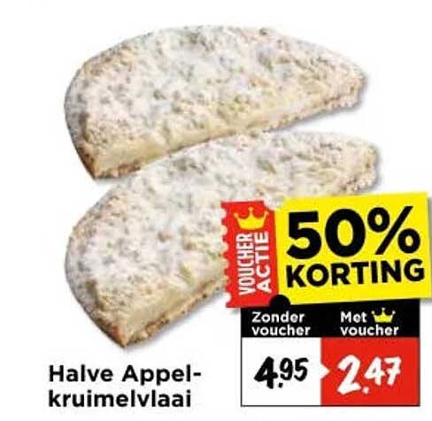 Halve Appel-kruimelvlaai 50% KORTING